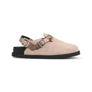 1774 Natural Beige Snake Suede Leather Tokio Sandals