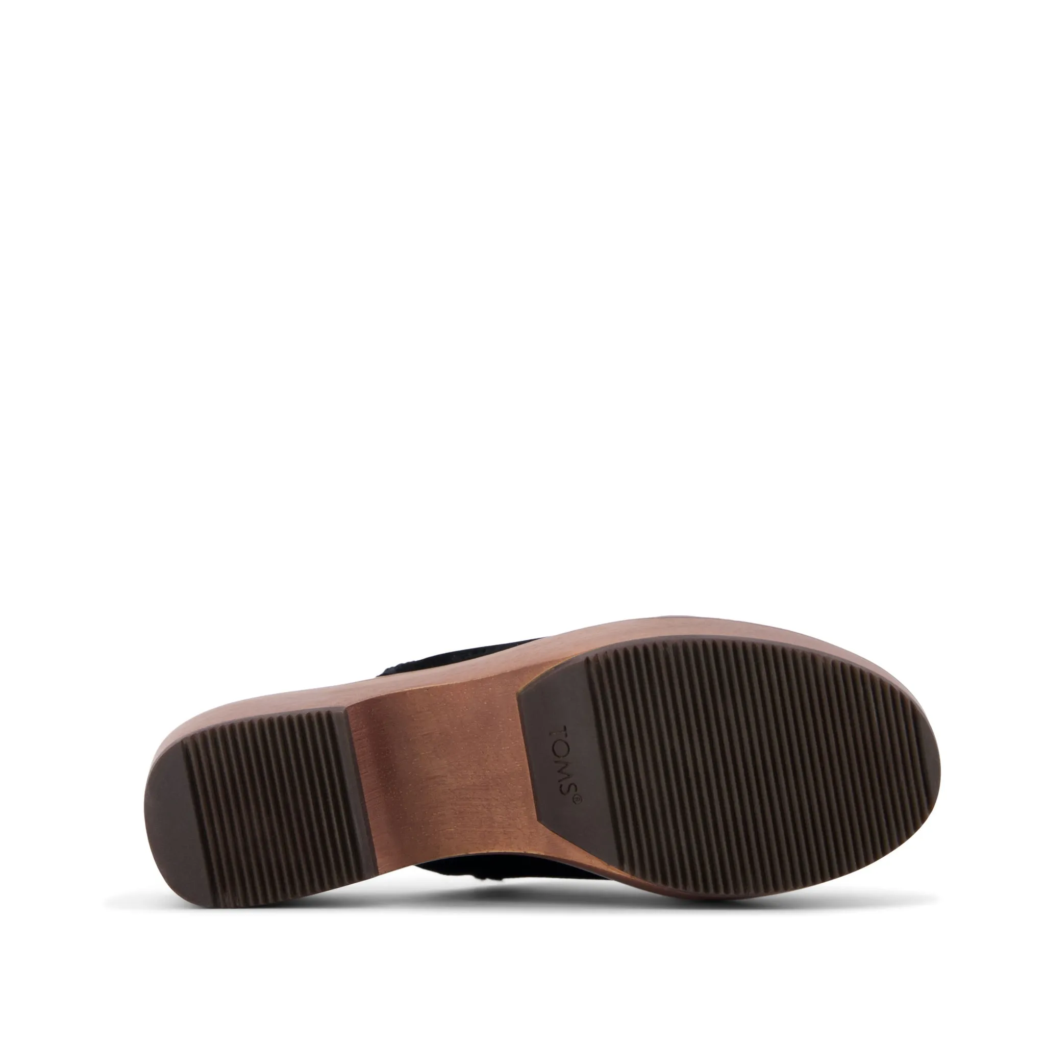 Addison Black Suede Deco Stitch Clog Heel