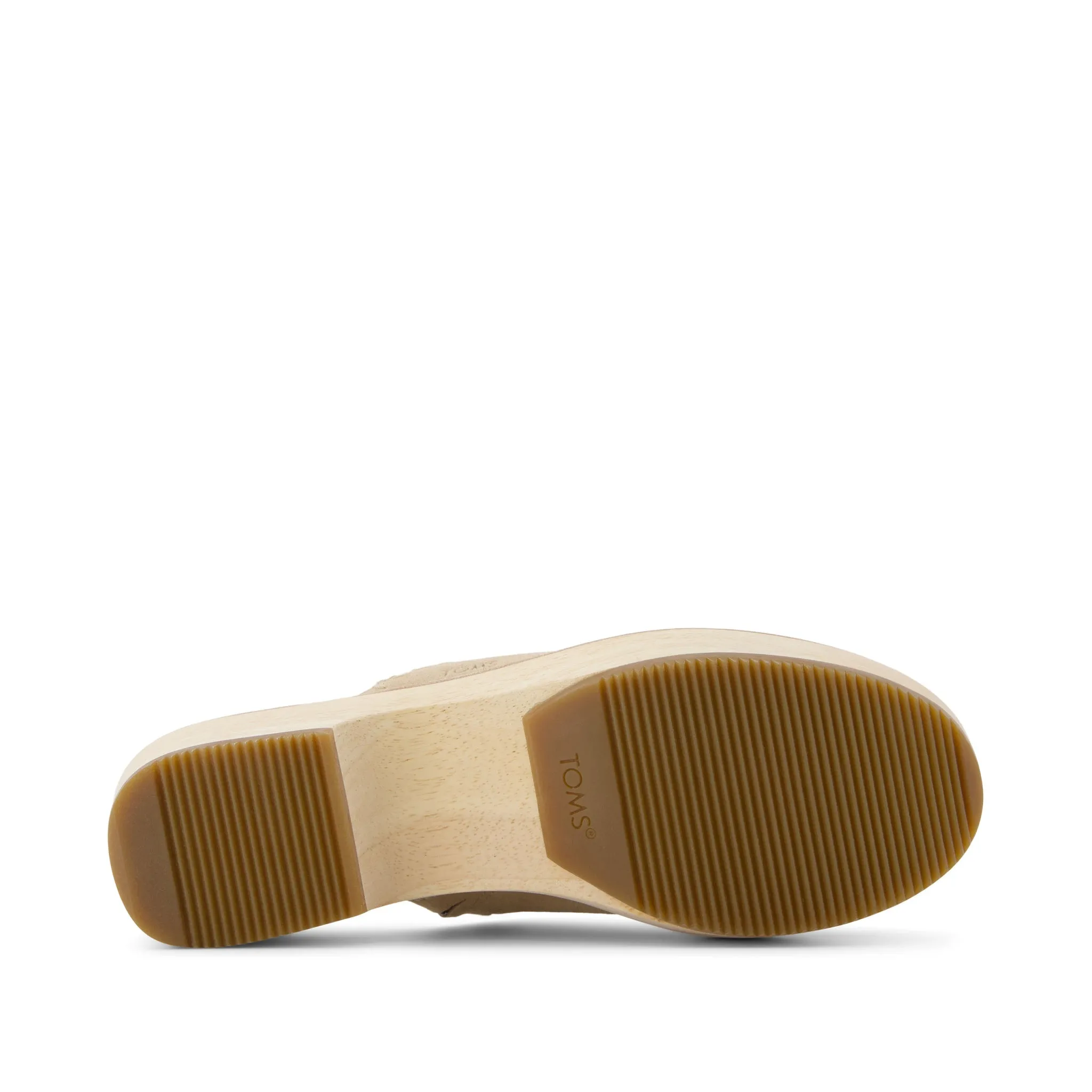 Addison Natural Suede Deco Stitch Clog Heel