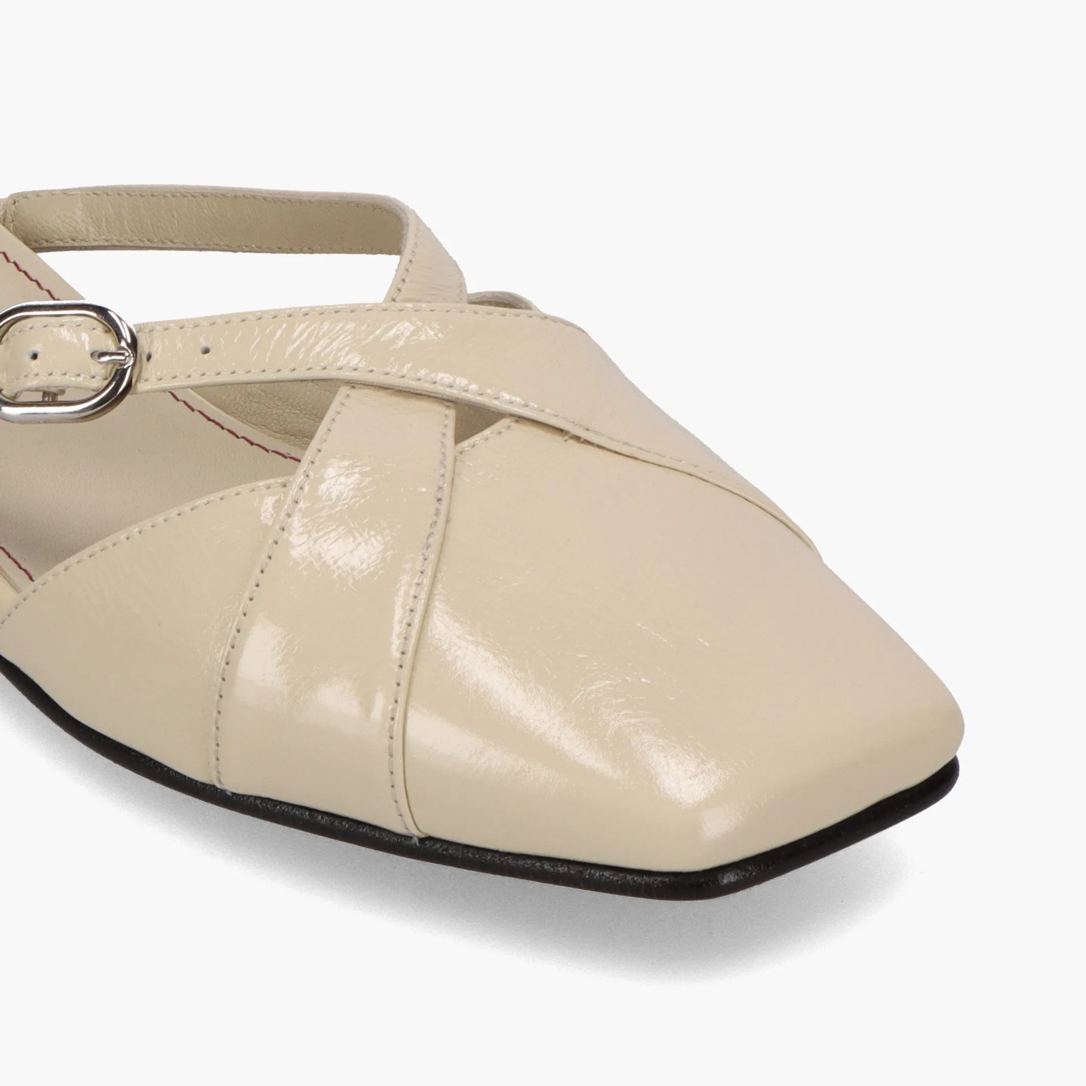 Adria Onix Cream Leather Mules