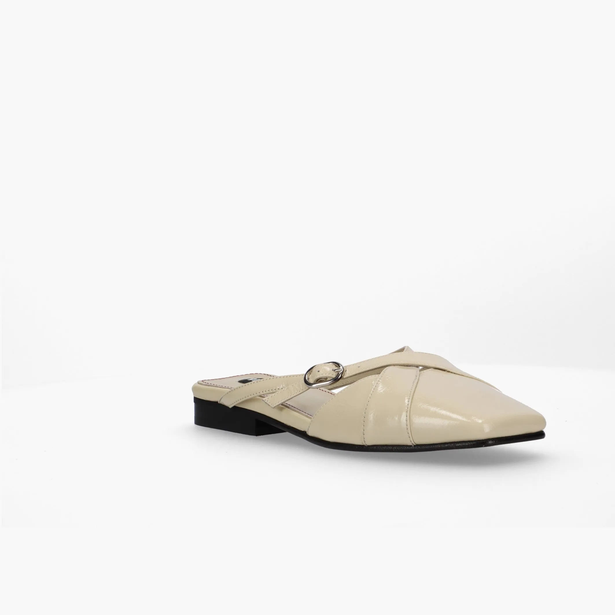 Adria Onix Cream Leather Mules