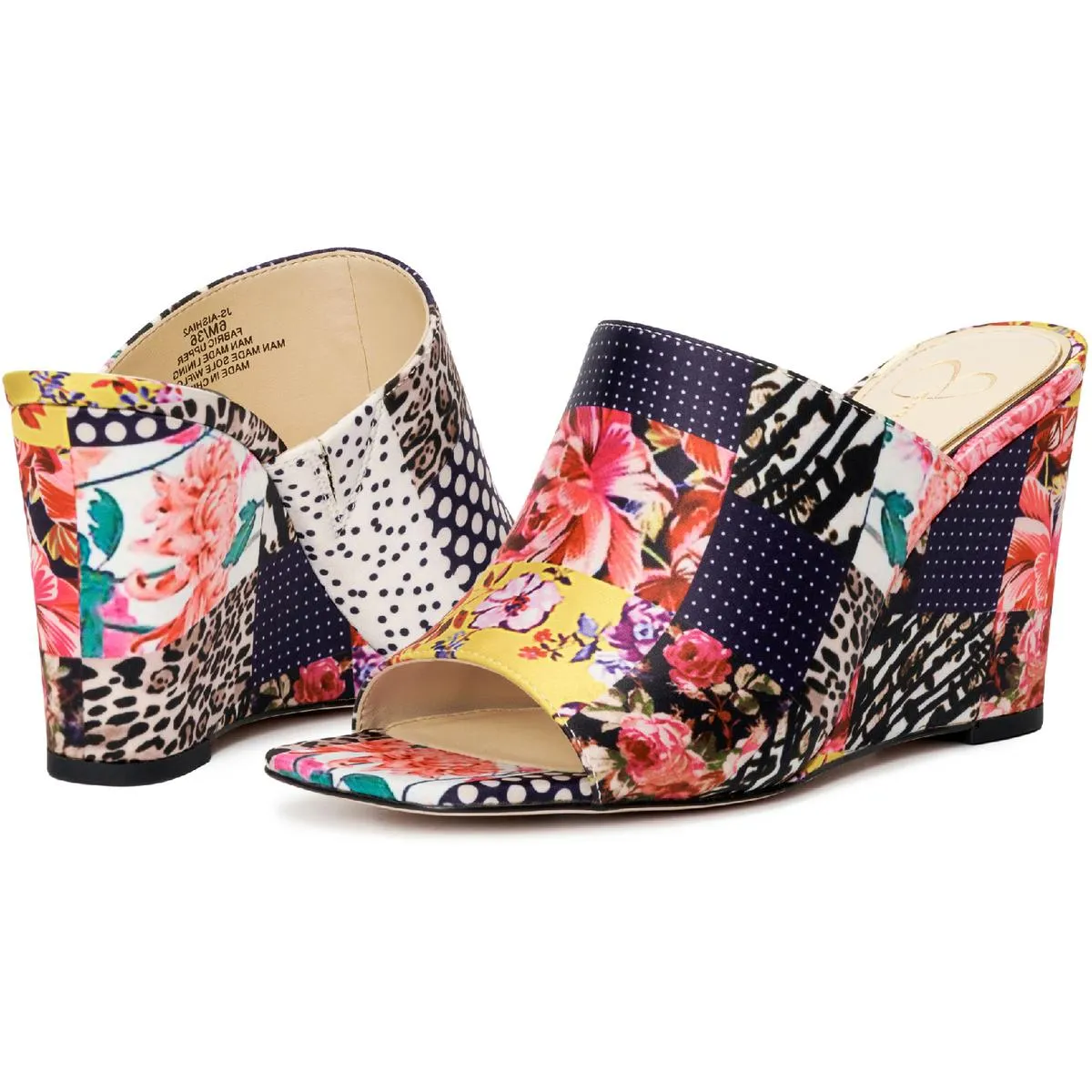 Aishia 2 Womens Slip On Square Toe Wedge Sandals