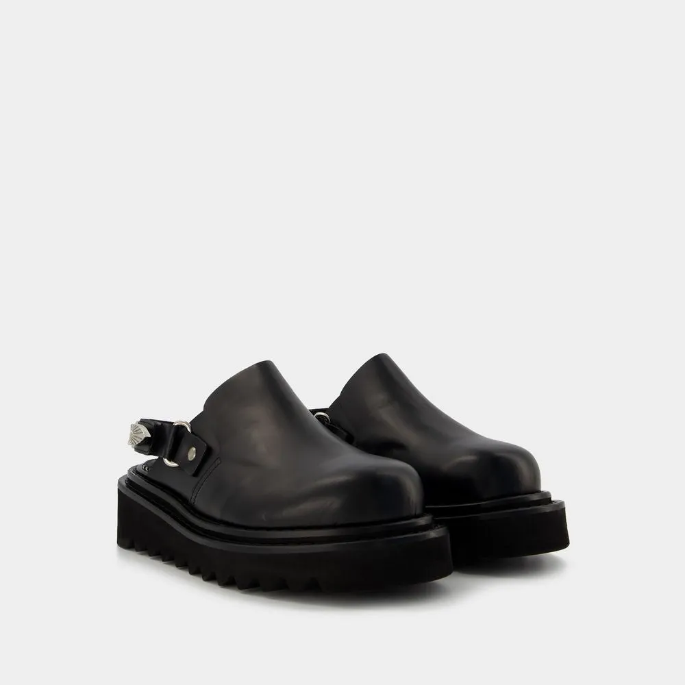 Aj1239 Mules - Black - Leather
