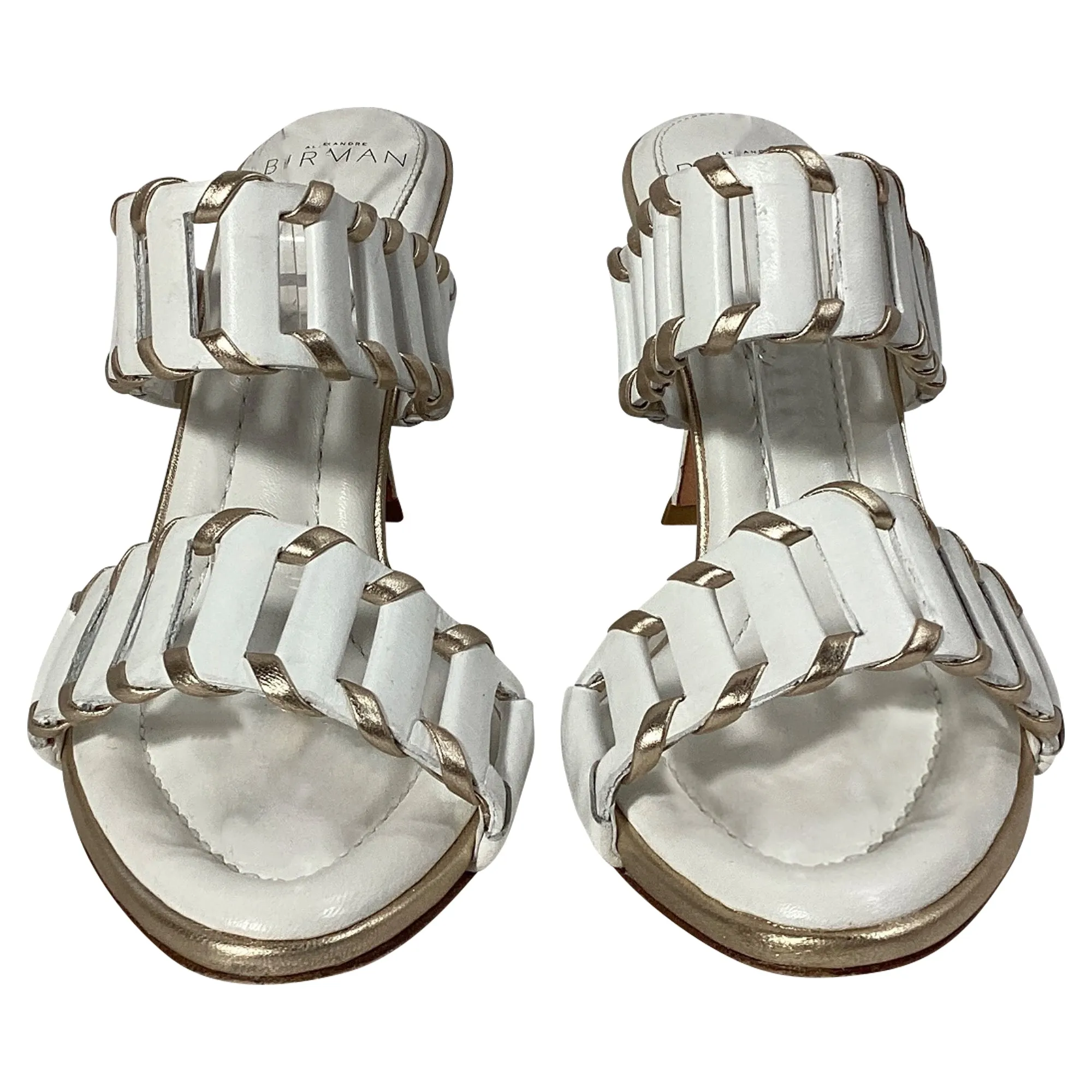 Alexandre Birman Claire Cutout Mules in White Leather