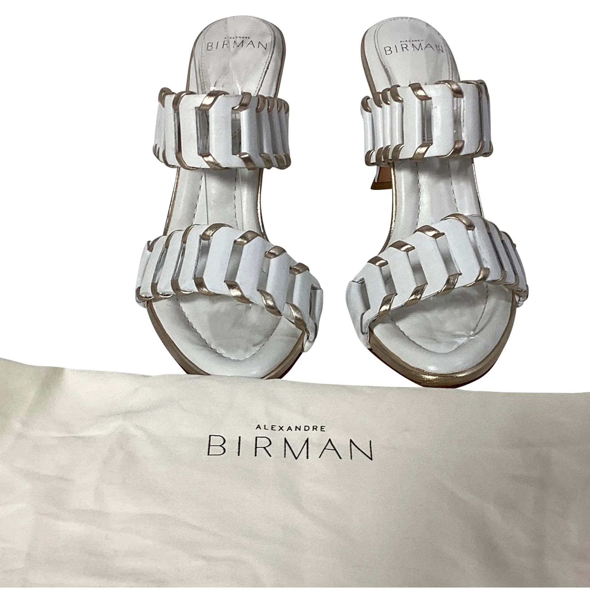 Alexandre Birman Claire Cutout Mules in White Leather