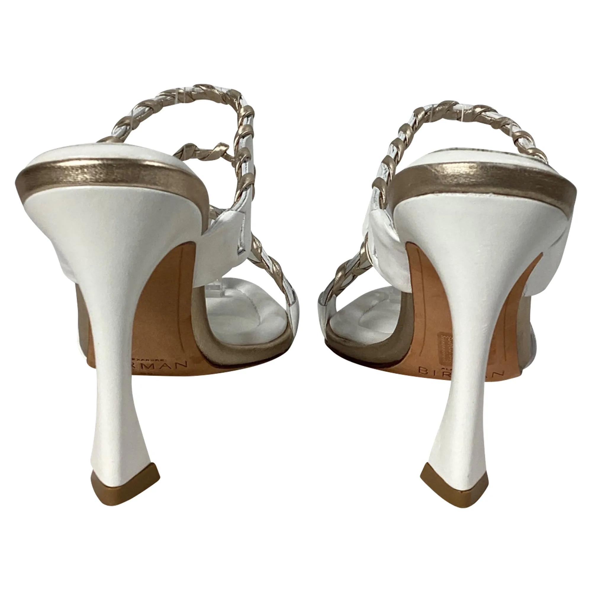 Alexandre Birman Claire Cutout Mules in White Leather