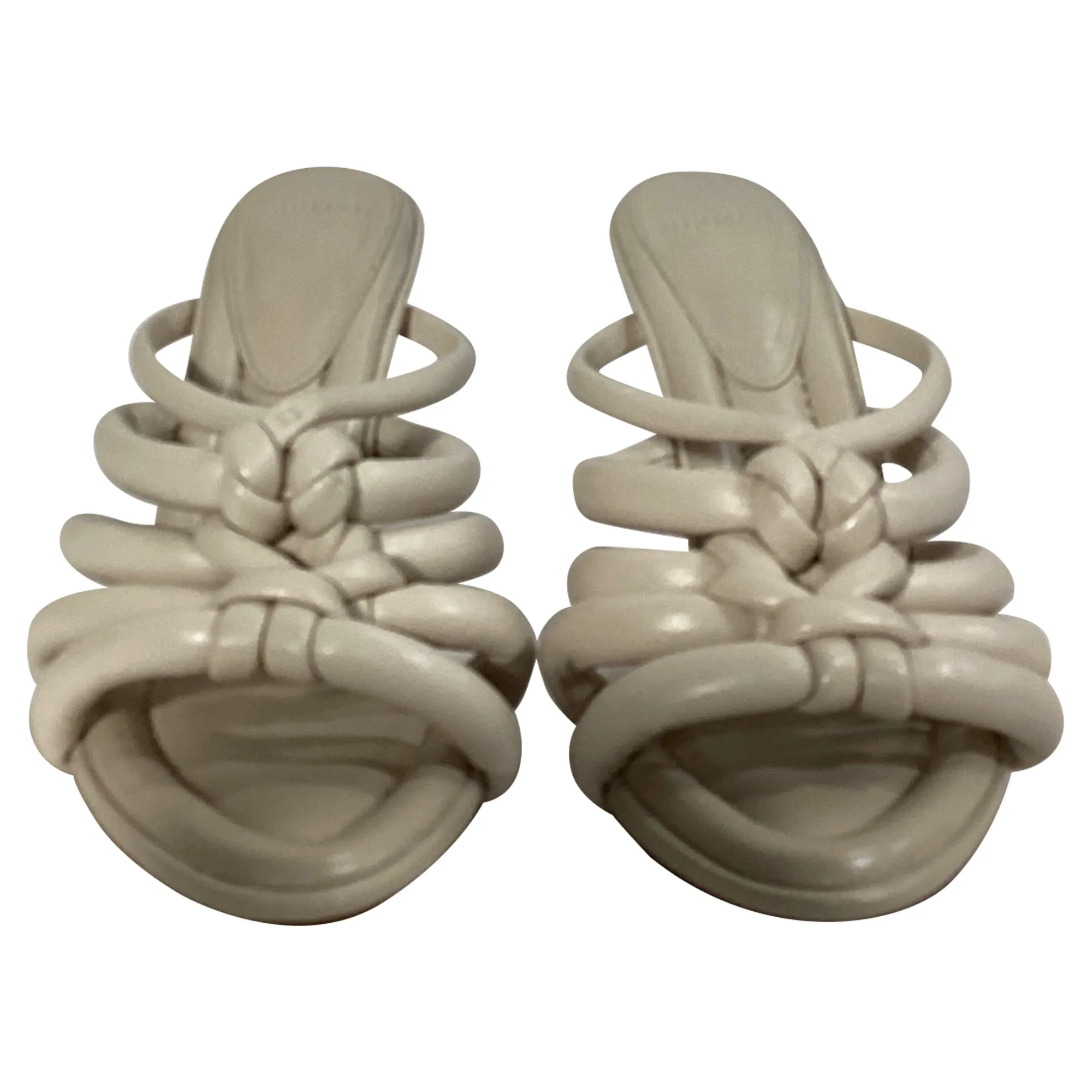 Alexandre Birman Maeva 85 Knotted Sandals In Ivory Leather