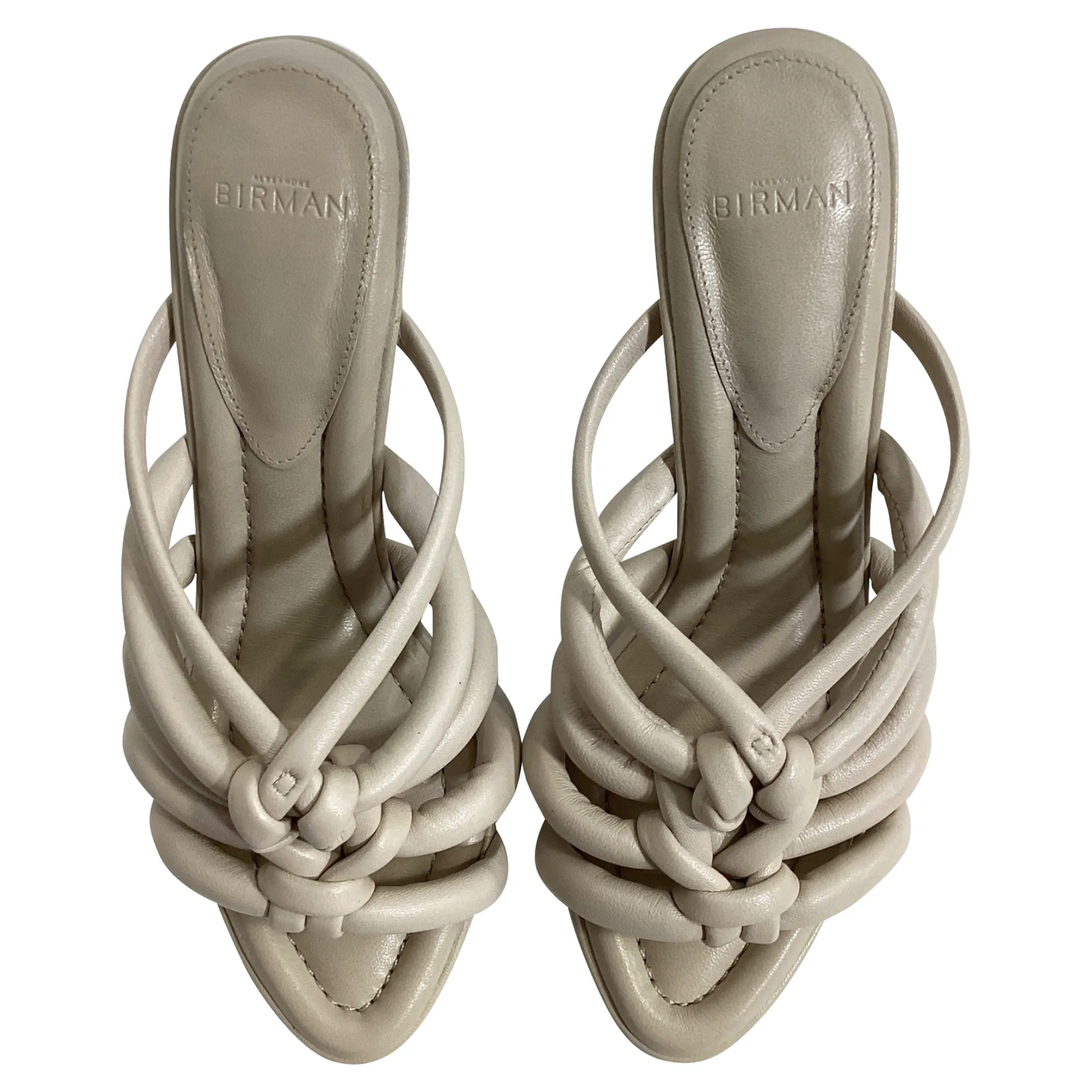 Alexandre Birman Maeva 85 Knotted Sandals In Ivory Leather