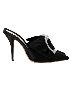 Alexandre Vauthier Lola Embellished Mules in Black Satin