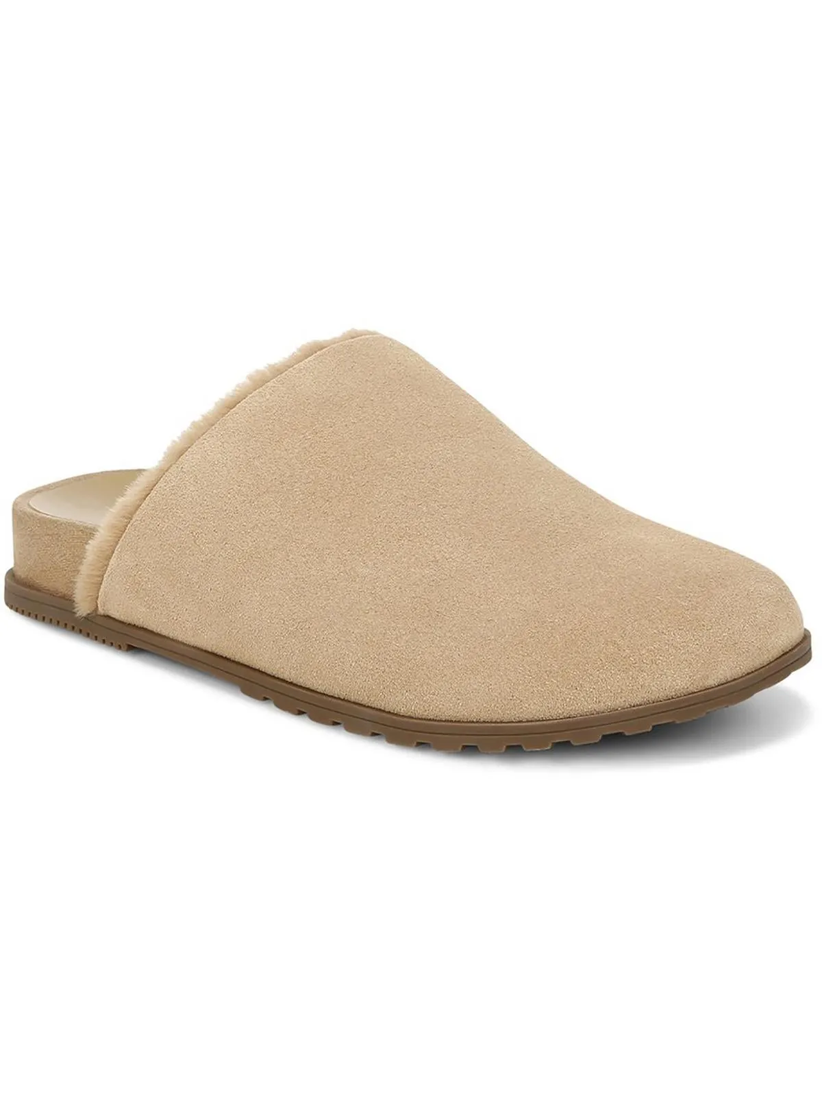 Arlette Womens Suede Faux Fur Lined Mules
