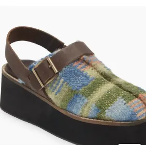 Astrid Platform Mule In Blue Multi