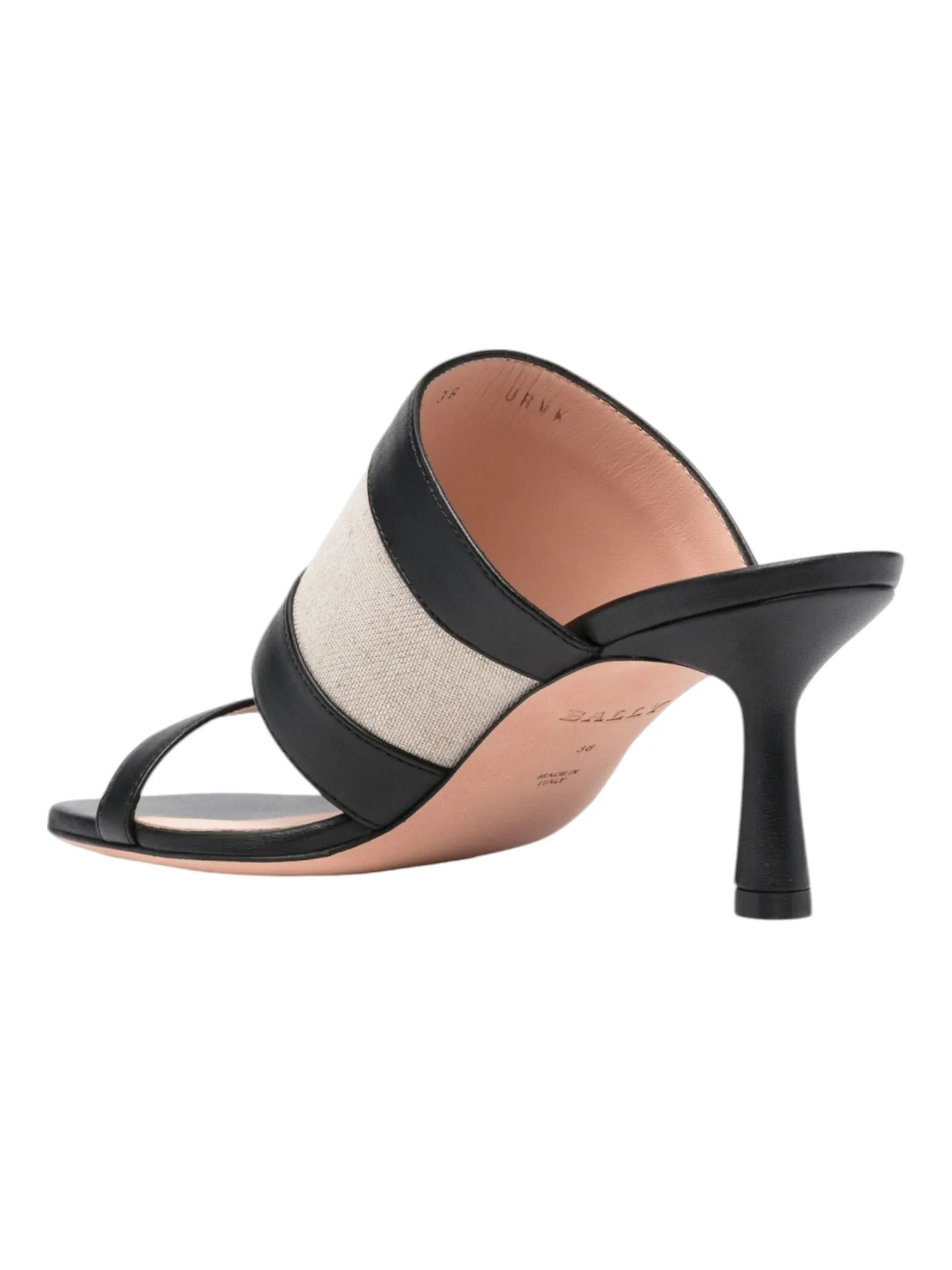 Bally Bianka 6303513 Ladies Two-Tone Black Leather Mules