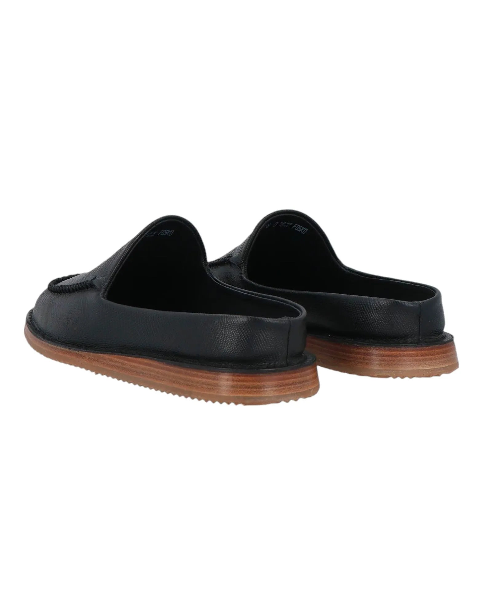 Bally Fosko 6303291 Black Calf Embossed Leather Mules & Clogs