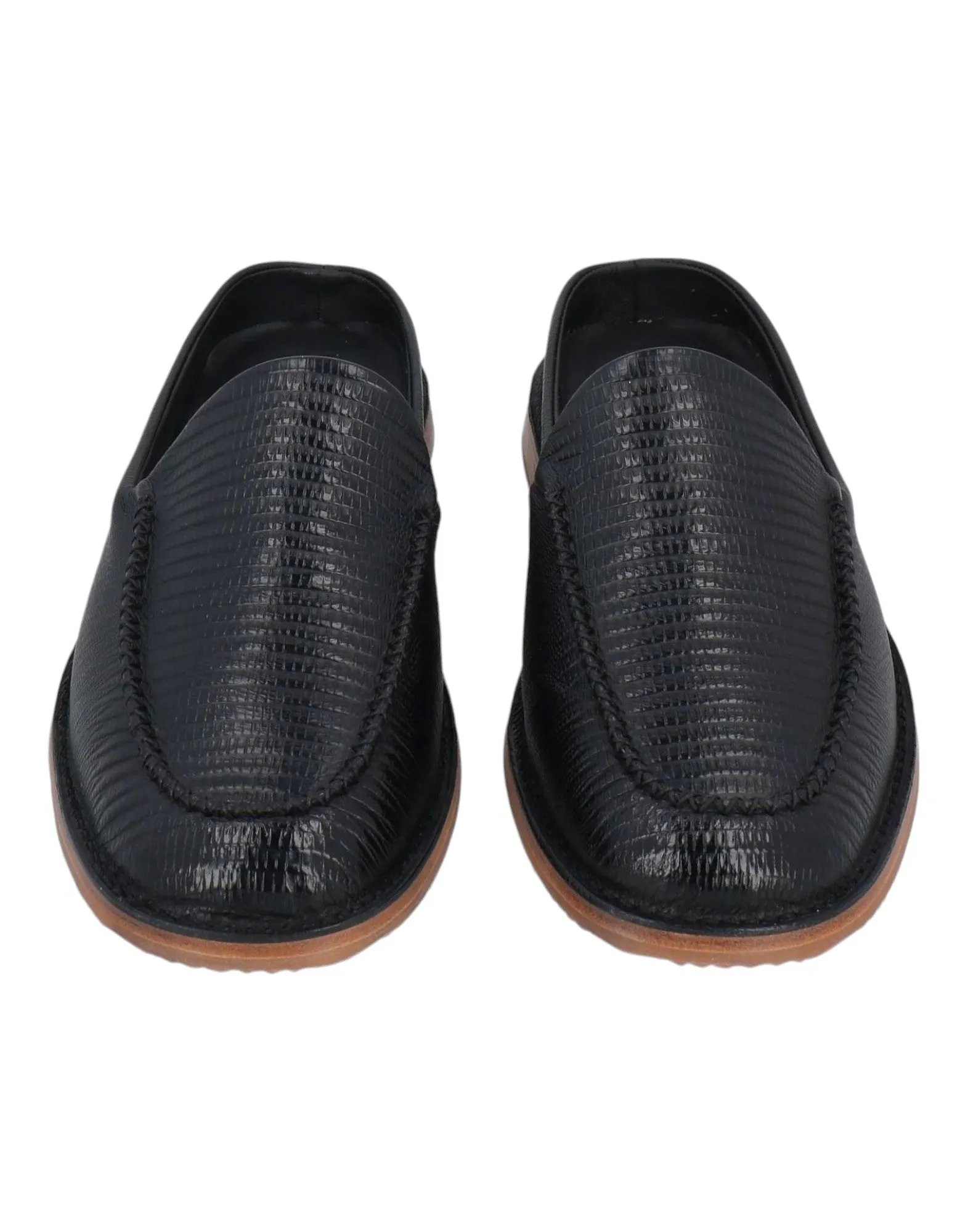 Bally Fosko 6303291 Black Calf Embossed Leather Mules & Clogs