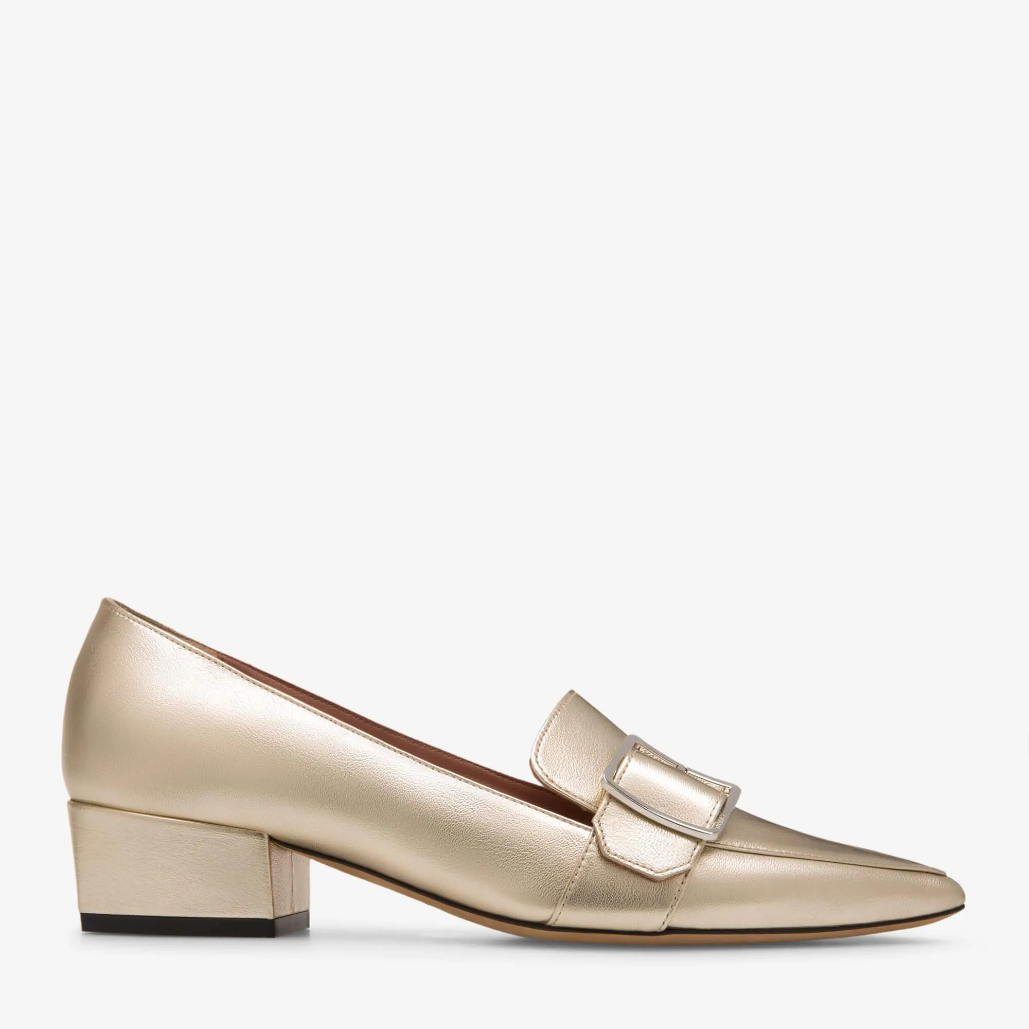 Bally Harumi Women's 6223345 Champagne Leather Buckle Mules