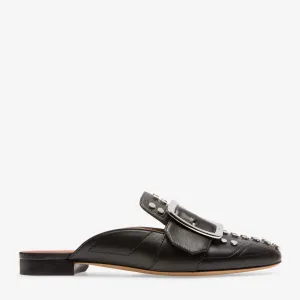 Bally Janesse Women's 6222759 Black Leather Studded Mules