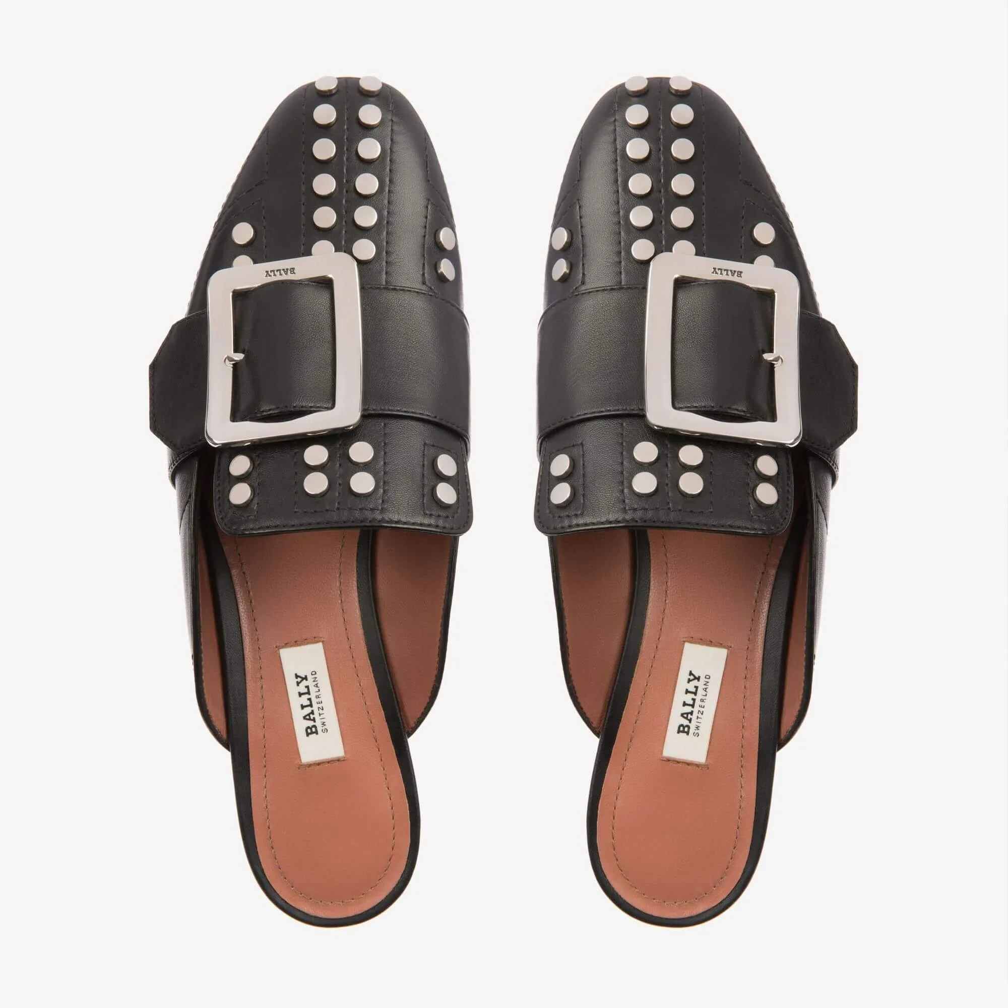 Bally Janesse Women's 6222759 Black Leather Studded Mules