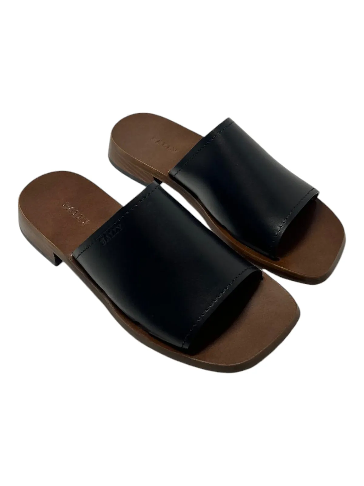 Bally Ofera 6225848 Ladies Black Plain Leather Flat