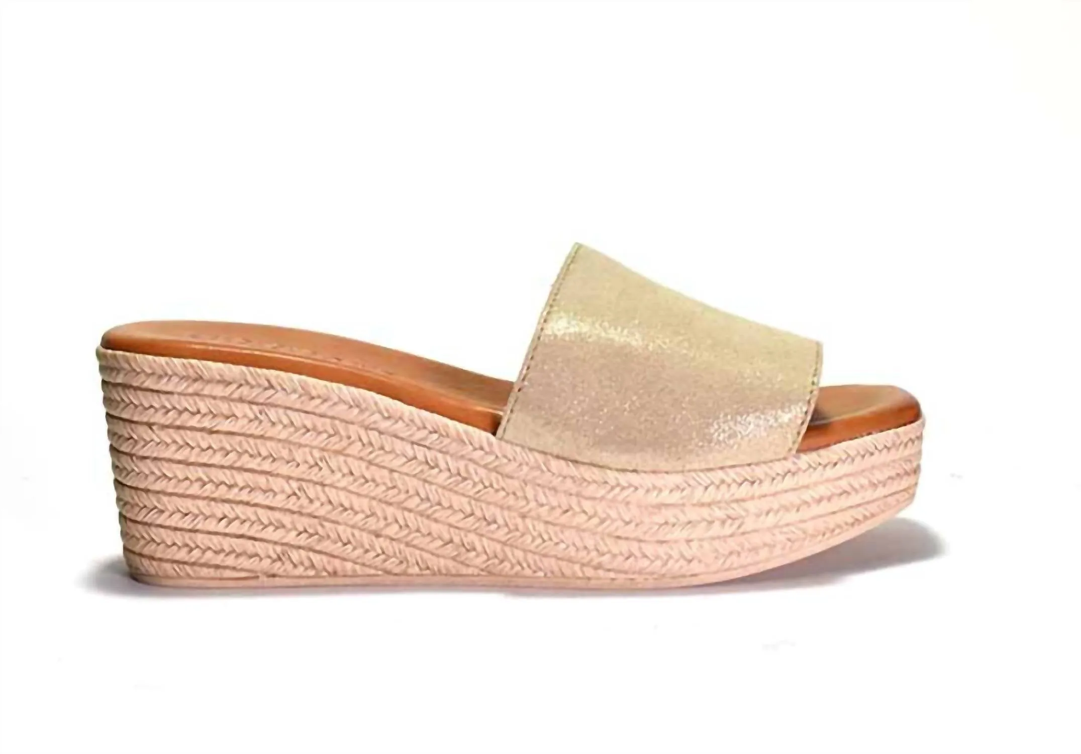 Bibi Espadrille Wedge Slide Sandal In Sand Arena Suede