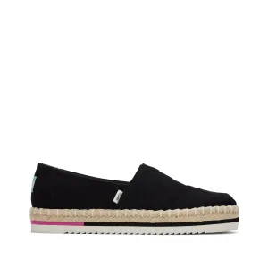 Black Alpargata Platform Rope Espadrille