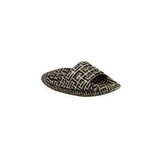 Black & White Quilted Calfskin Leather Mules