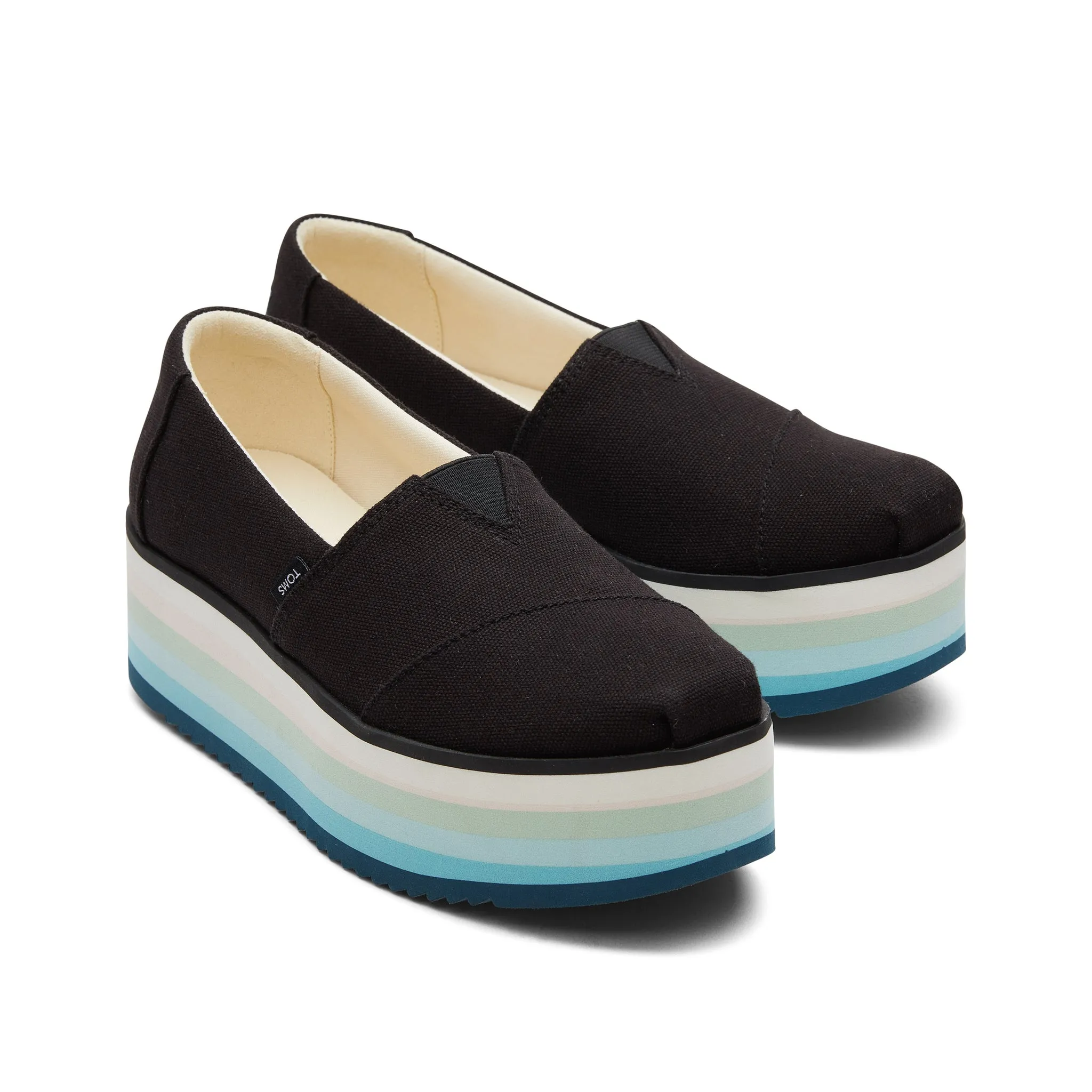 Black Canvas Alpargata Platform Espadrille