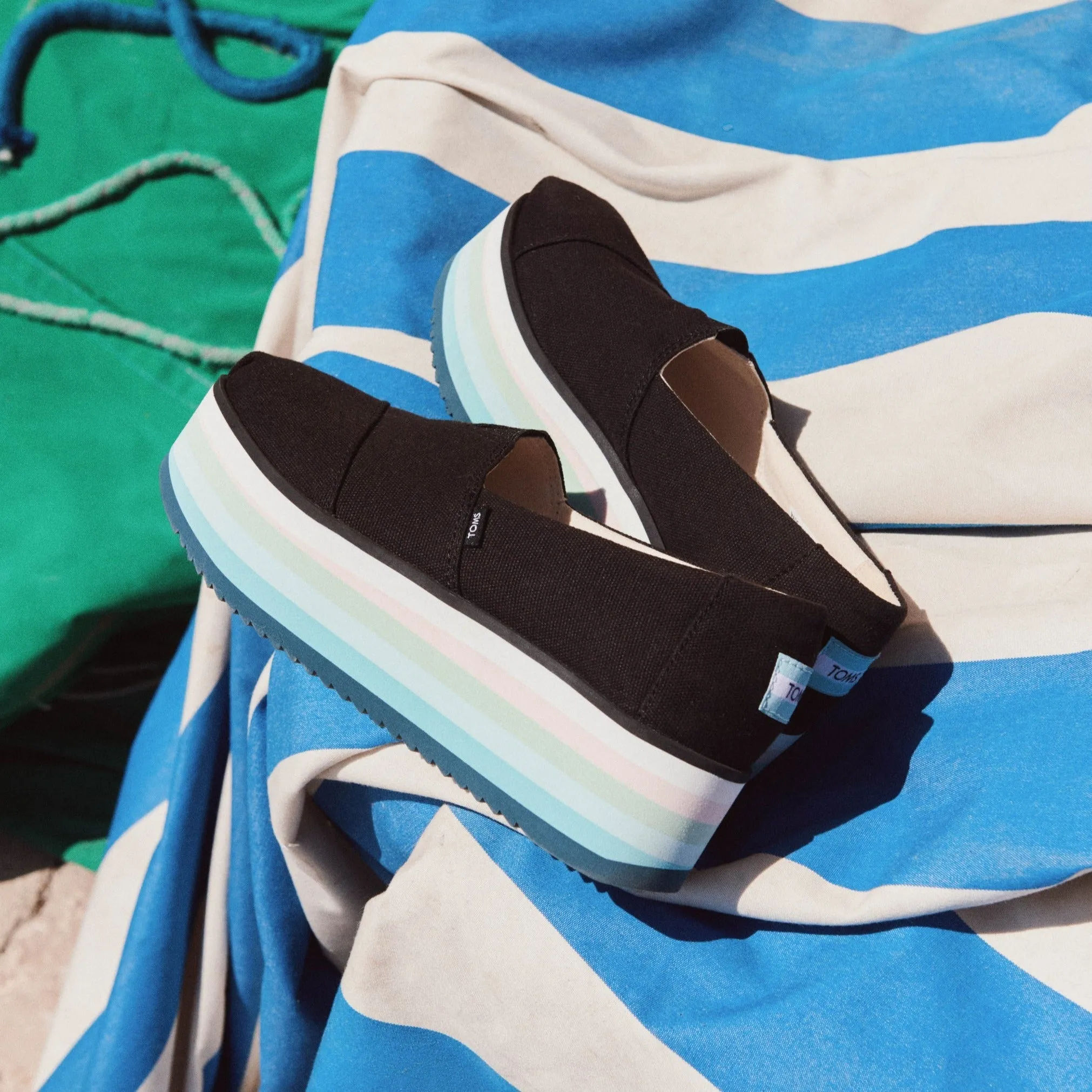 Black Canvas Alpargata Platform Espadrille