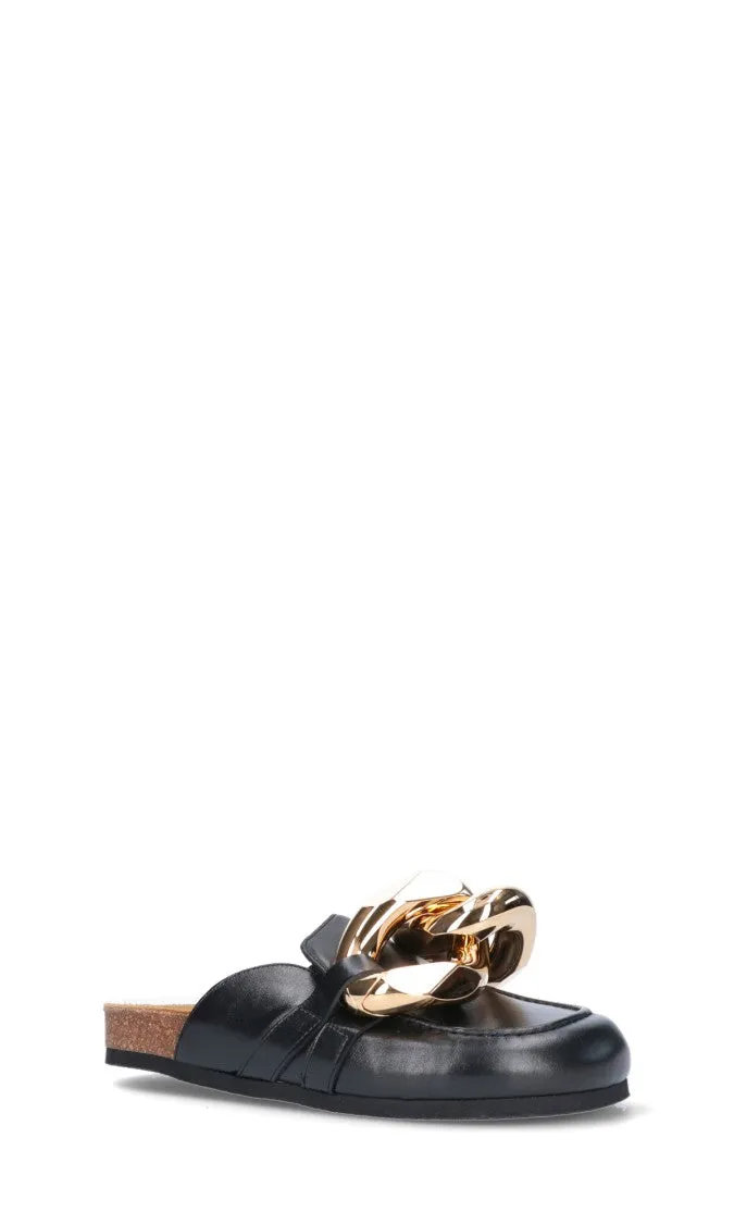 Black Leather Catena Mules