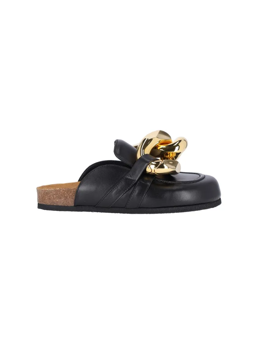 Black Leather Catena Mules