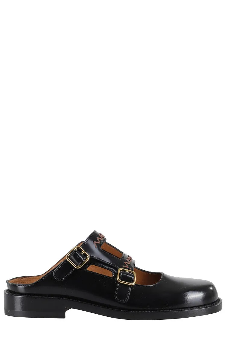 Black Leather Sabot