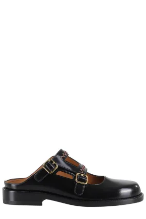 Black Leather Sabot