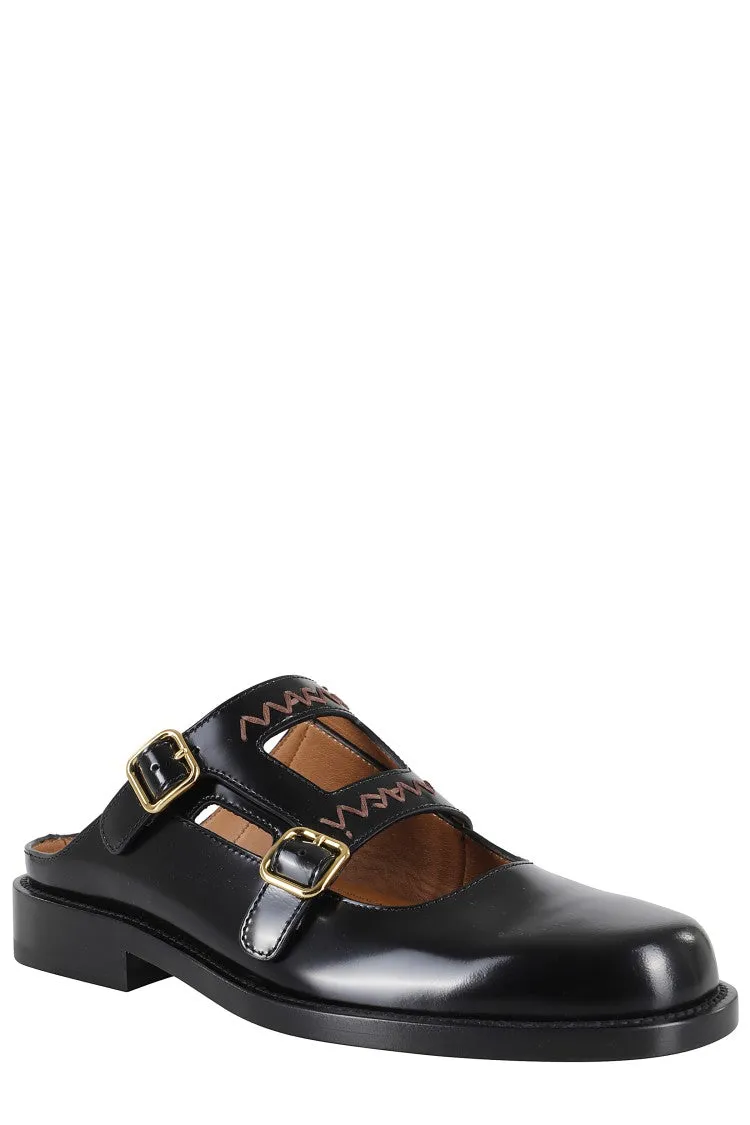 Black Leather Sabot