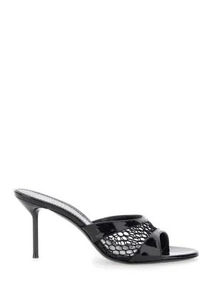 Black Mule With Mesh Design