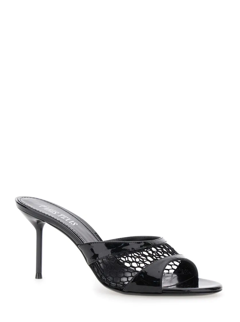 Black Mule With Mesh Design