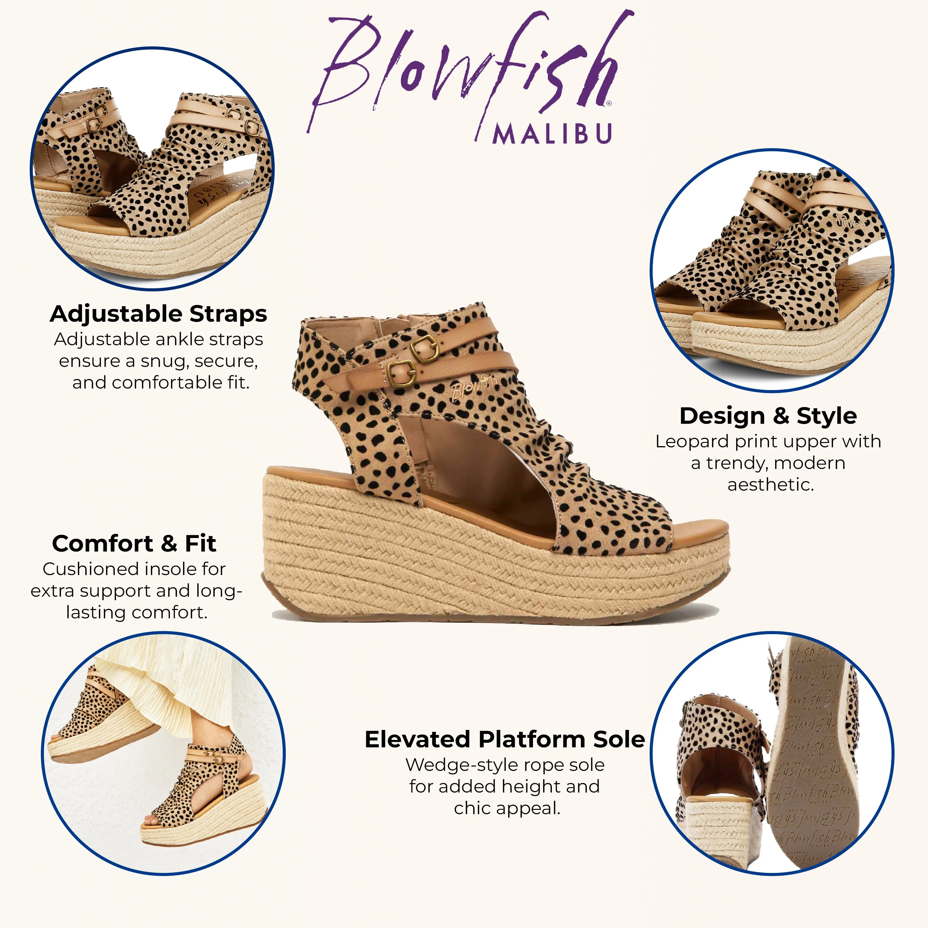 Blowfish Malibu Women's Brown Wedge Sandals - Lacey C Rope