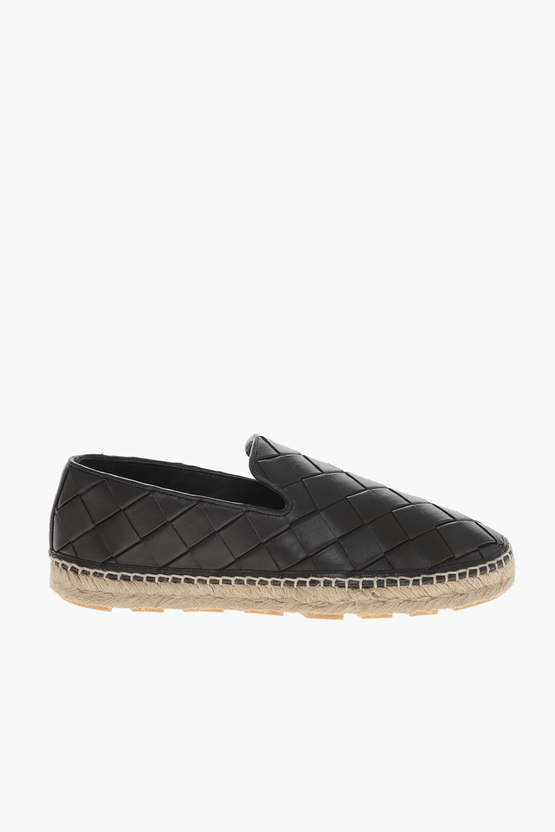 Bottega Veneta Woven Leather Jack Espadrillas With Rubber Sole