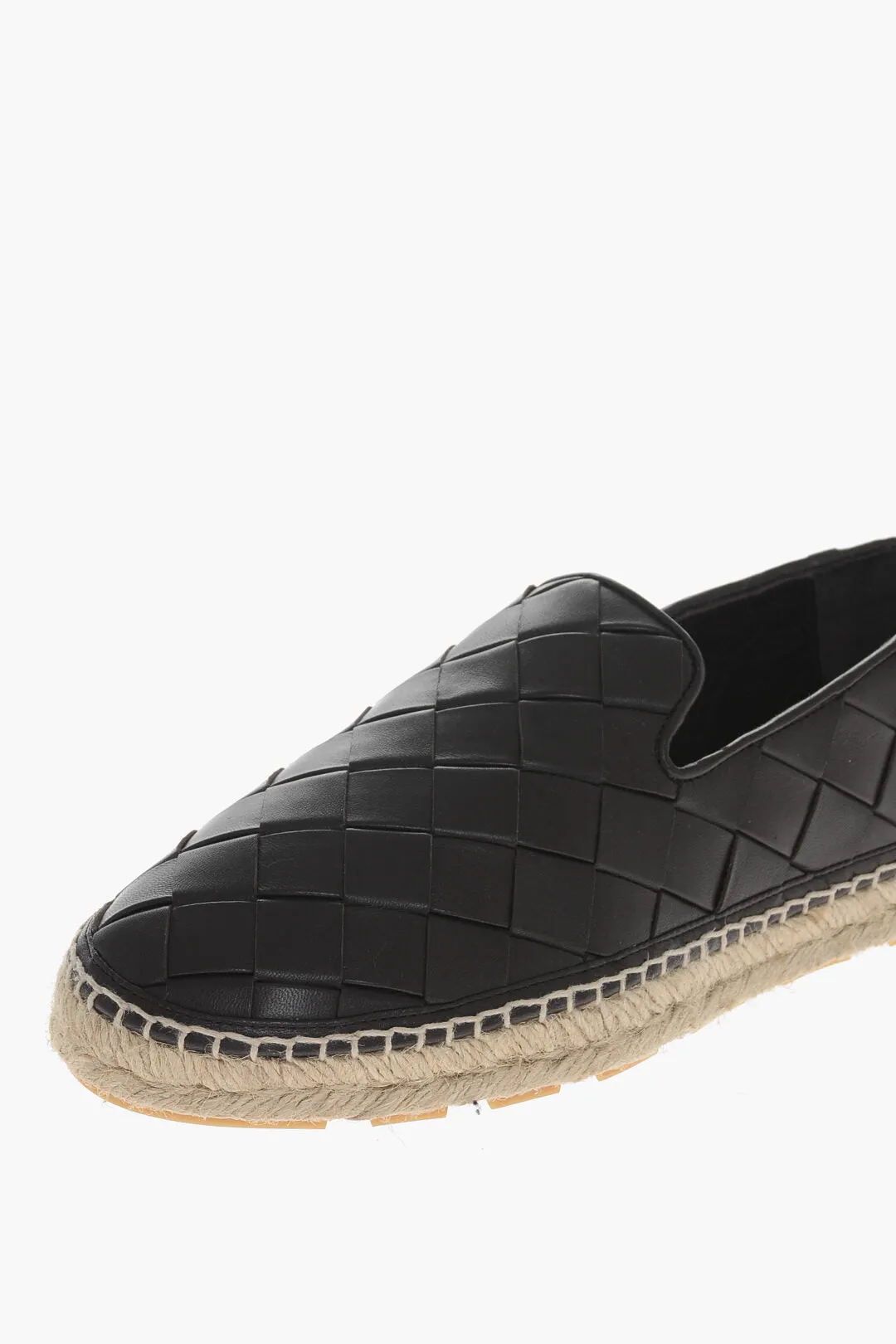 Bottega Veneta Woven Leather Jack Espadrillas With Rubber Sole