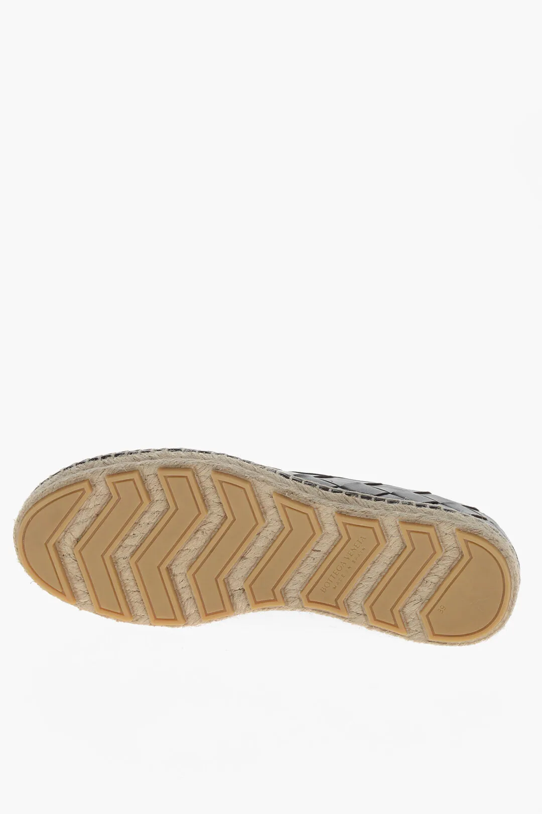 Bottega Veneta Woven Leather Jack Espadrillas With Rubber Sole