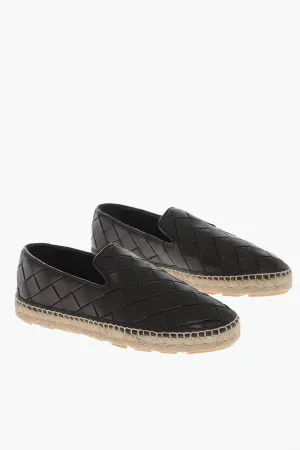 Bottega Veneta Woven Leather Jack Espadrillas With Rubber Sole