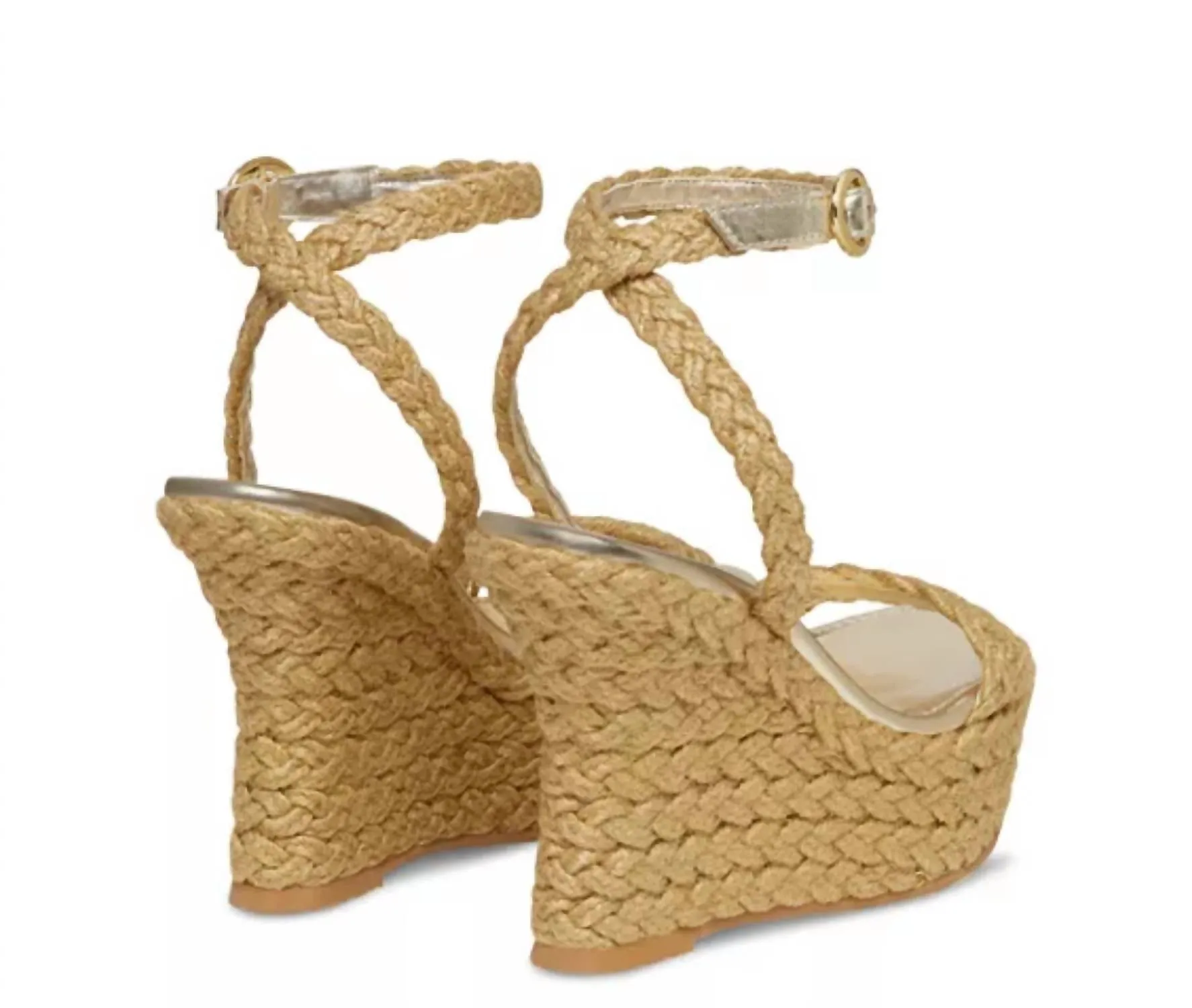 Braida Strap Espadrille Wedge Sandals In Gold