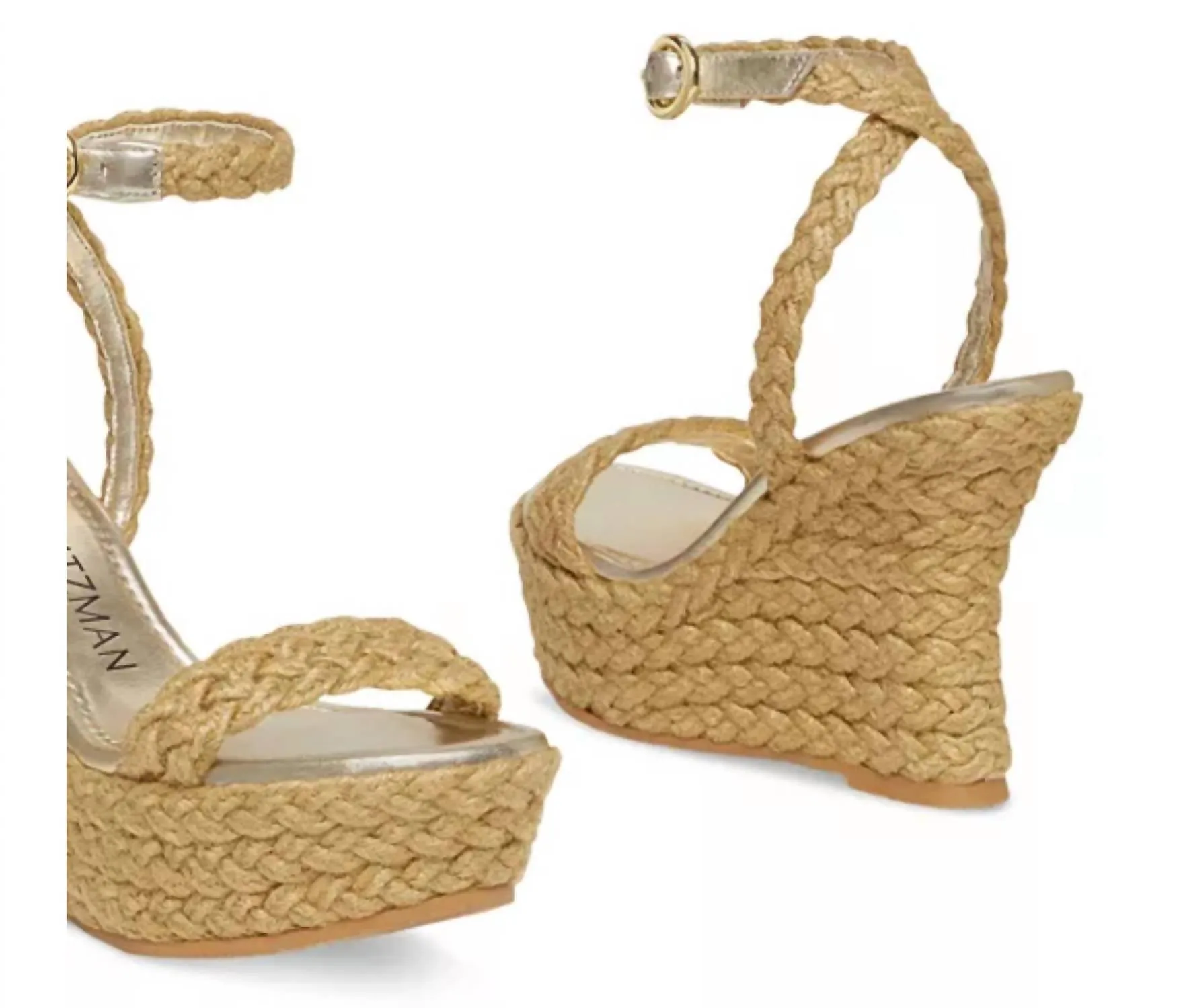 Braida Strap Espadrille Wedge Sandals In Gold