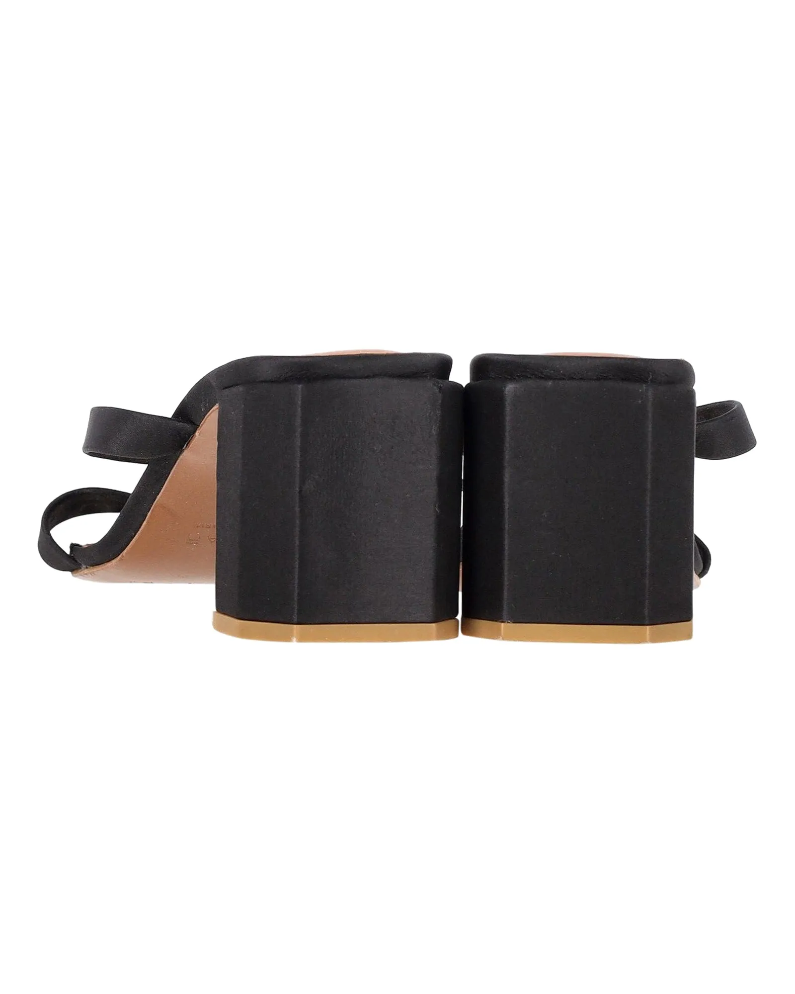 By Far Tanya Mules Sandals in Black Satin