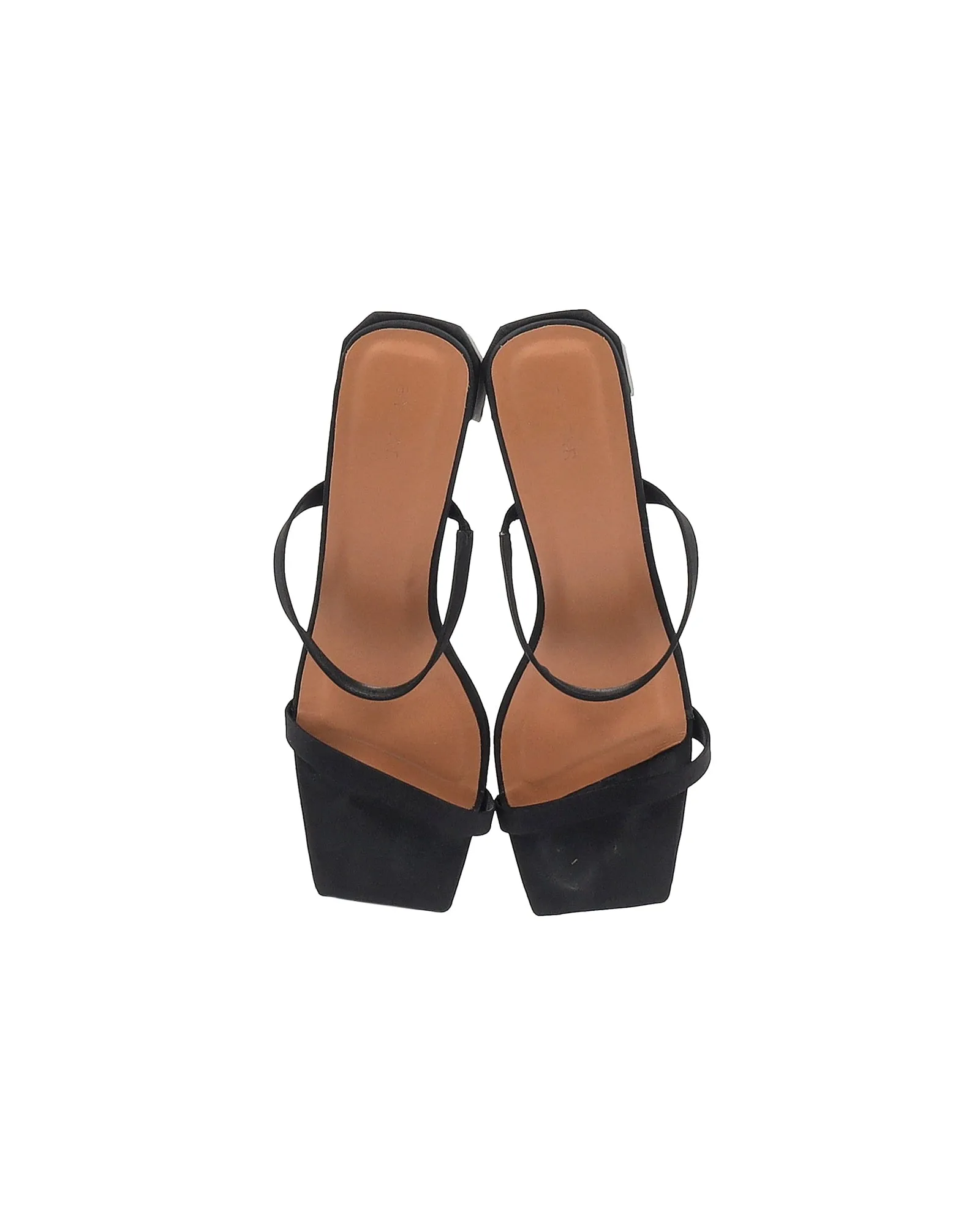By Far Tanya Mules Sandals in Black Satin