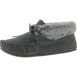 Cabin Womens Suede Faux Fur Bootie Slippers