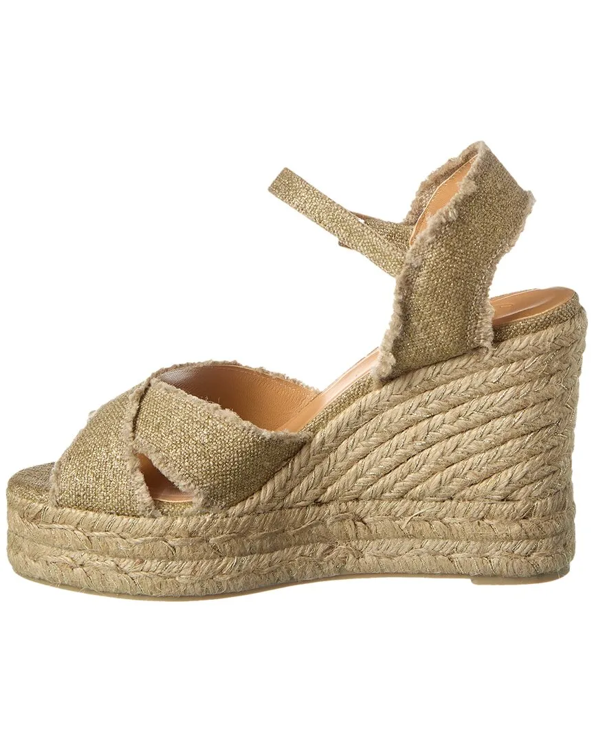 Castaer Bromelia 100 Metallic Canvas Wedge Espadrille