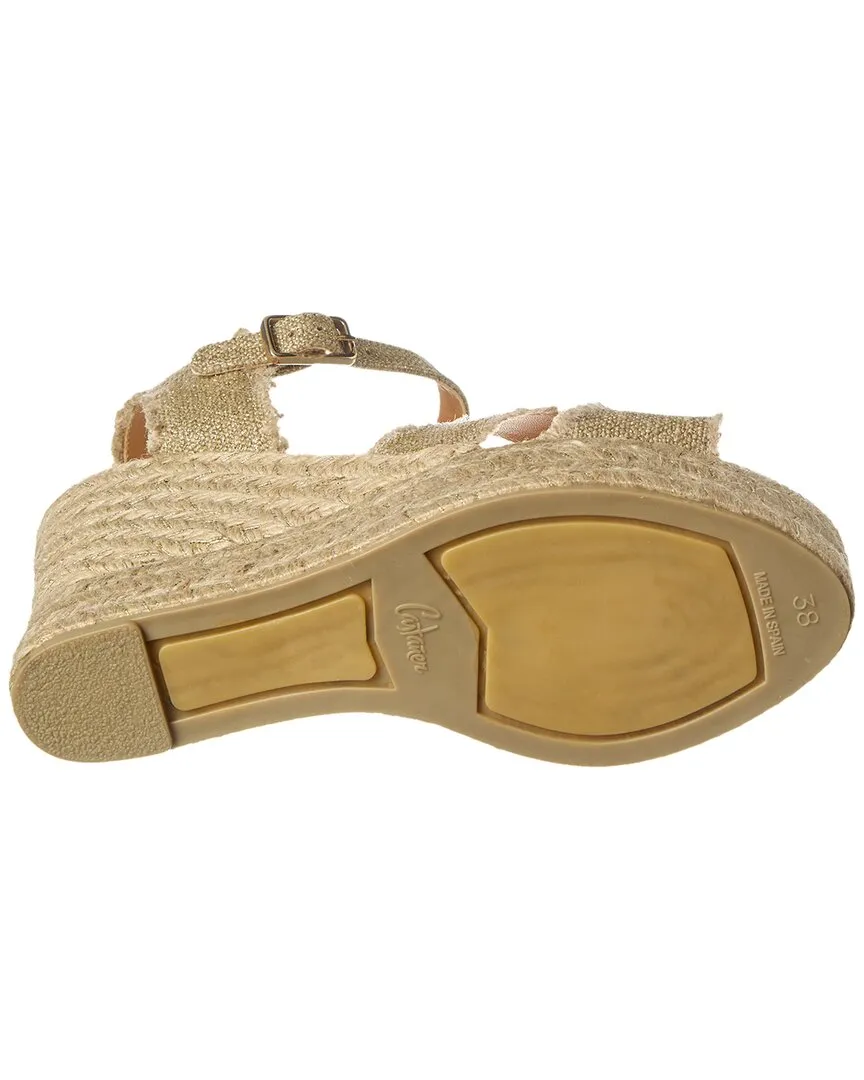 Castaer Bromelia 100 Metallic Canvas Wedge Espadrille