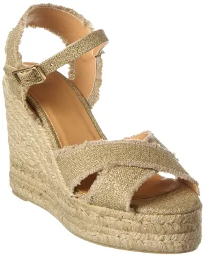 Castaer Bromelia 100 Metallic Canvas Wedge Espadrille