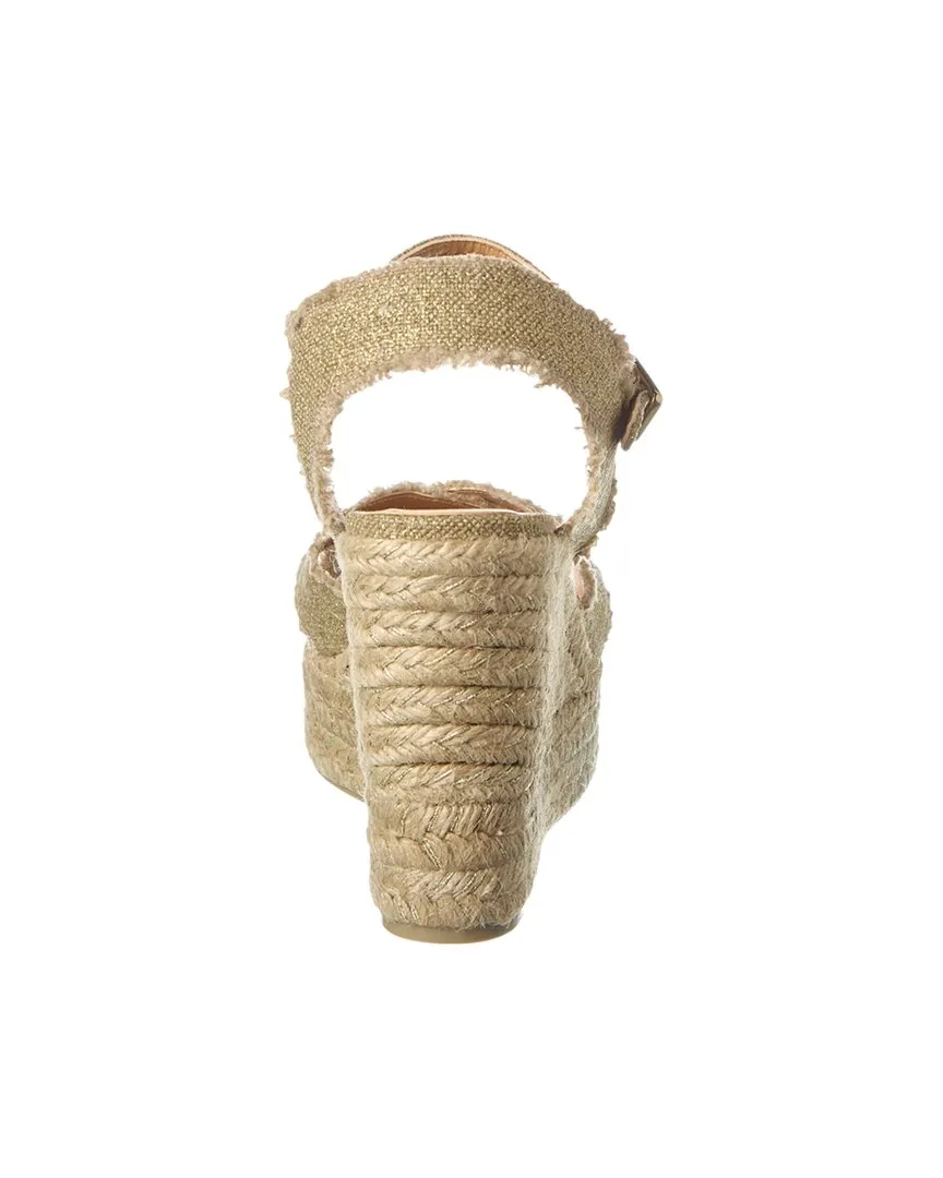Castaer Bromelia 100 Metallic Canvas Wedge Espadrille