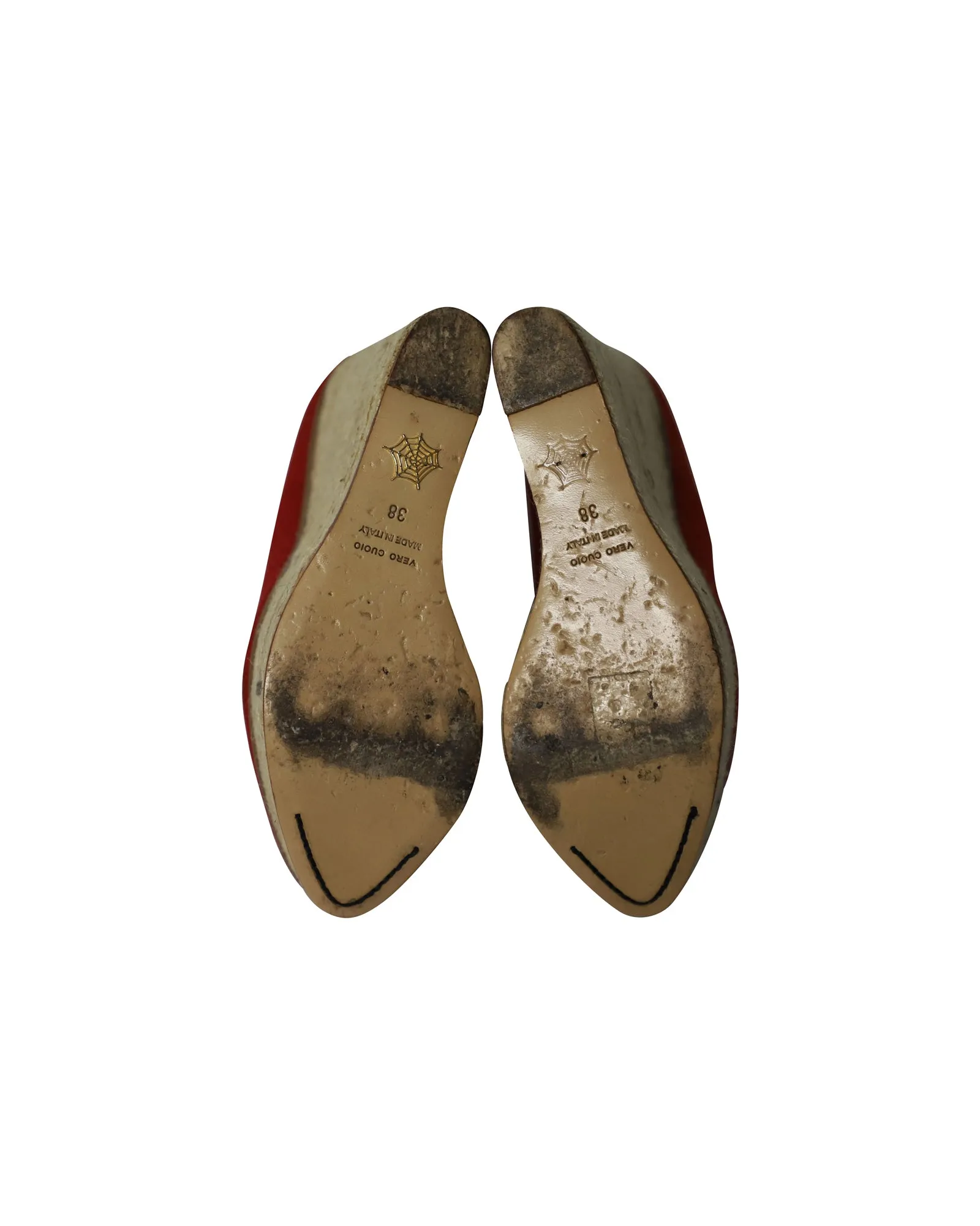 Charlotte Olympia Carmen Espadrille Platform Wedge Pumps in Red Canvas