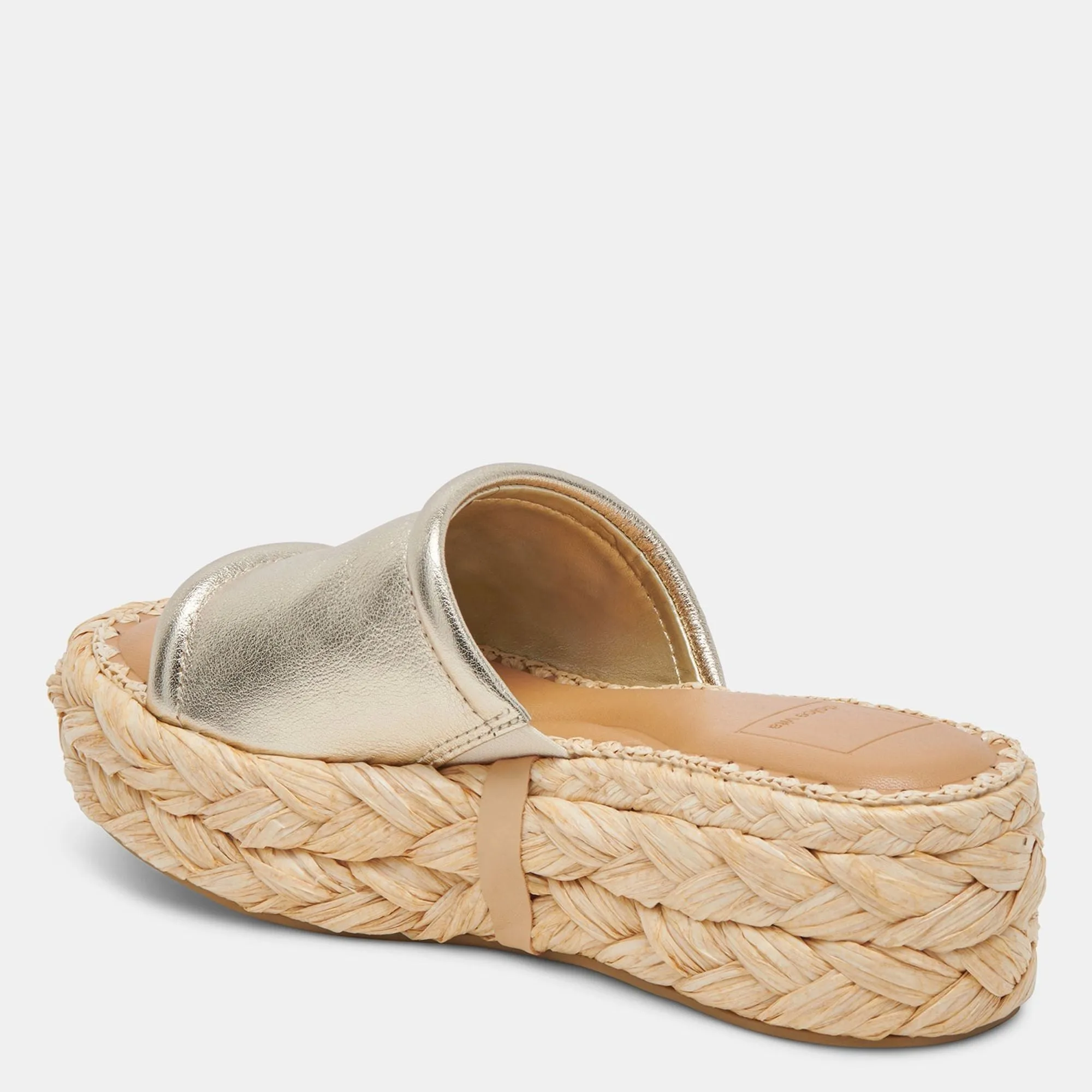 Chavi Wide Sandals Light Gold Metallic Leather